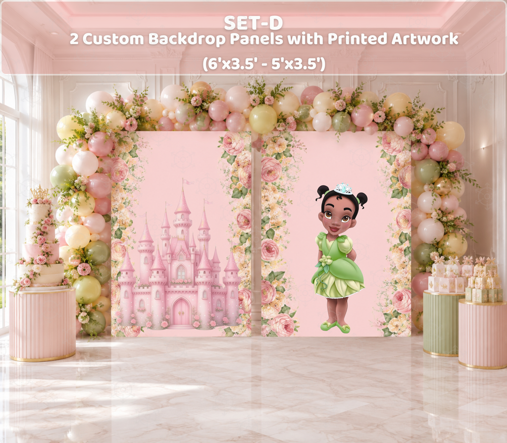 Royal Princess Birthday Backdrop & Cutouts | Personalized Pastel Princess Party Decorations