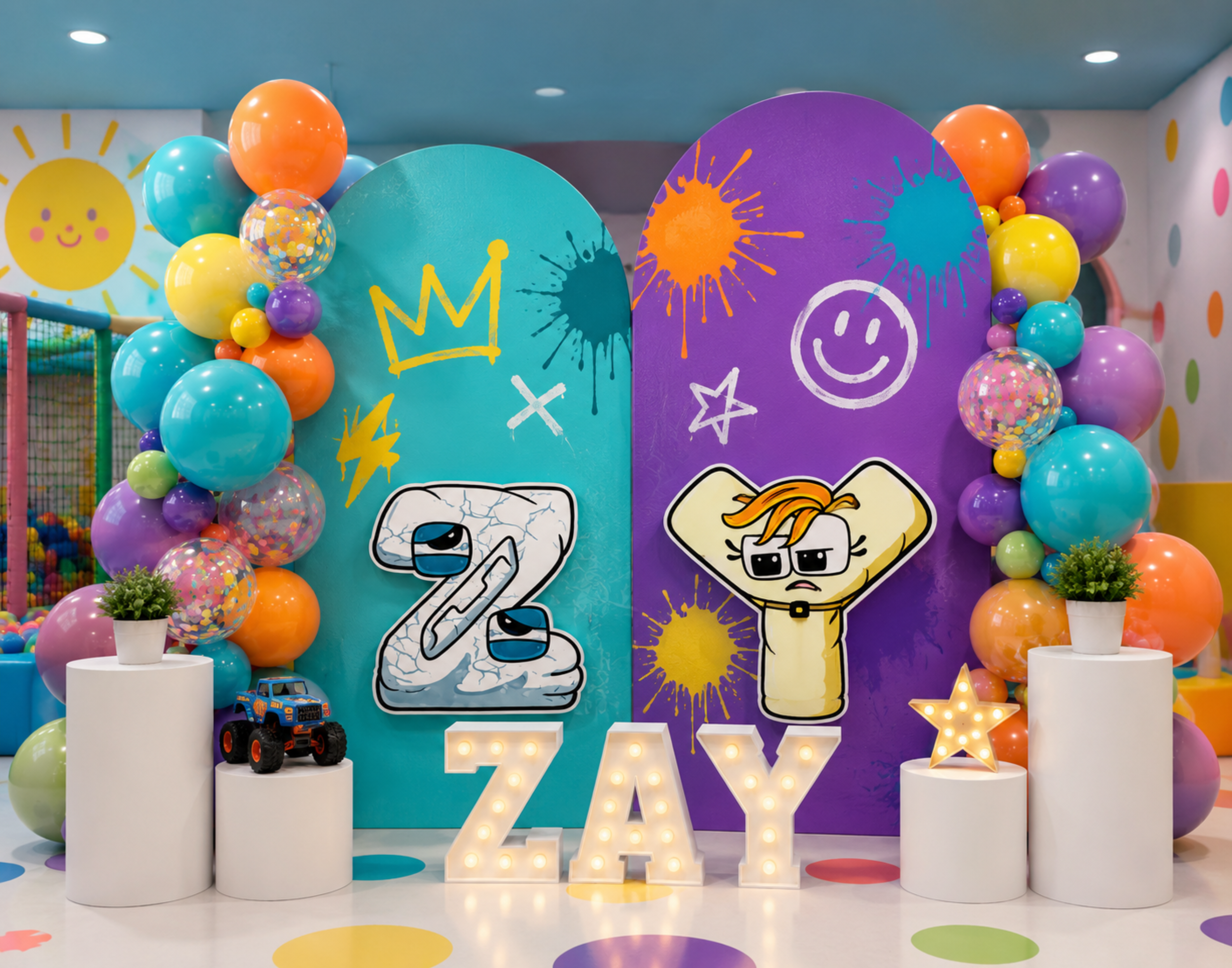 Custom Alphabet Lore Birthday Backdrop & Character Cutouts | Personalized Kids Party Decorations