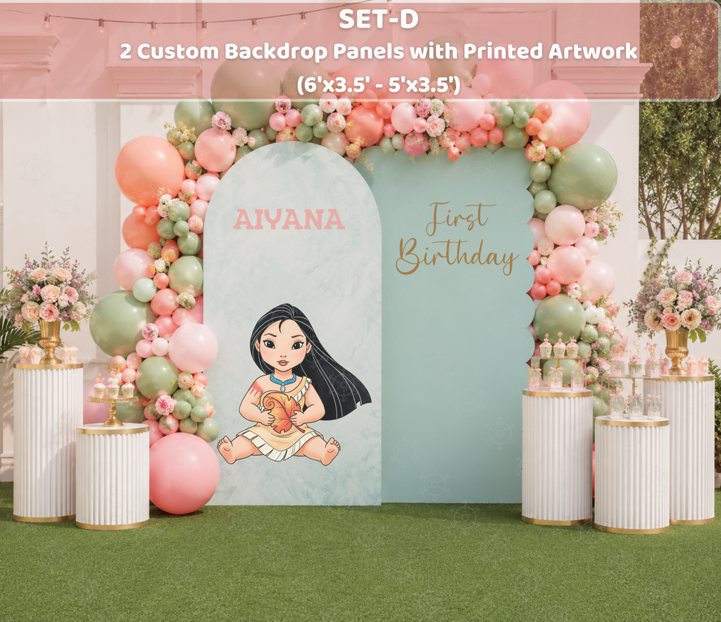 Baby Princess Birthday Backdrop & Cutouts | Personalized Royal Baby Shower Party Decorations