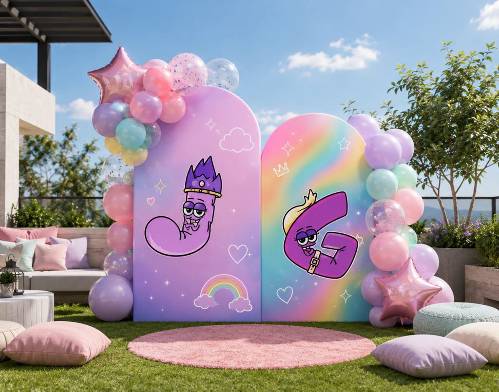 Custom Alphabet Lore Birthday Backdrop & Character Cutouts | Personalized Kids Party Decorations