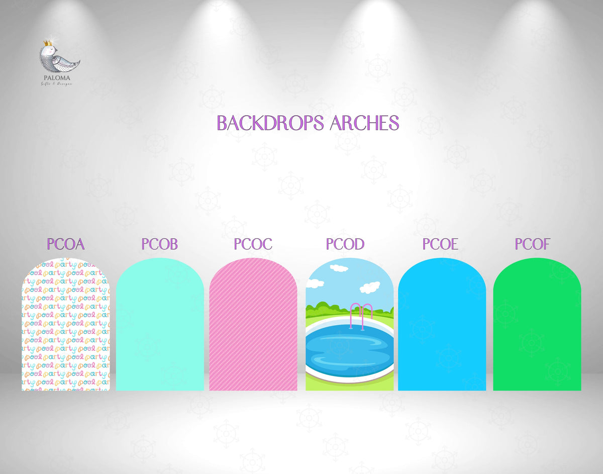 Personalized Summer Pool Party Backdrop & Cutouts Set | Kids Birthday Decorations
