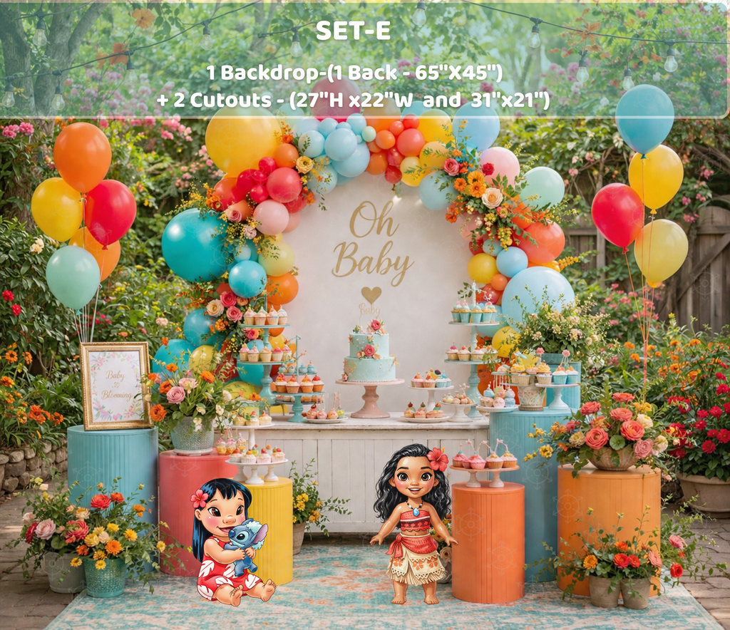 Baby Princess Birthday Backdrop & Cutouts | Personalized Royal Baby Shower Party Decorations