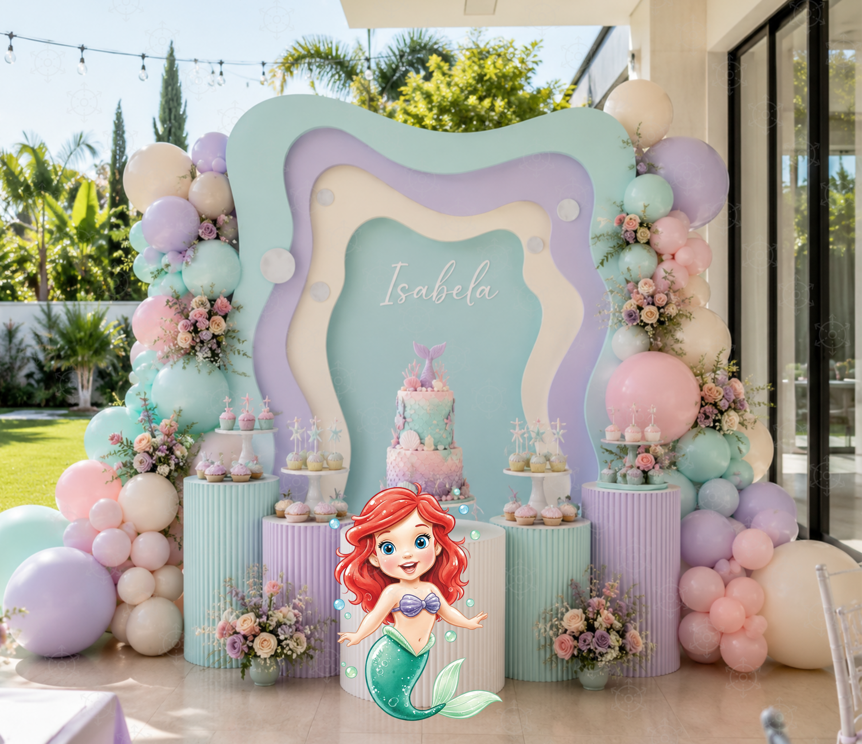 Baby Princess Birthday Backdrop & Cutouts | Personalized Royal Baby Shower Party Decorations