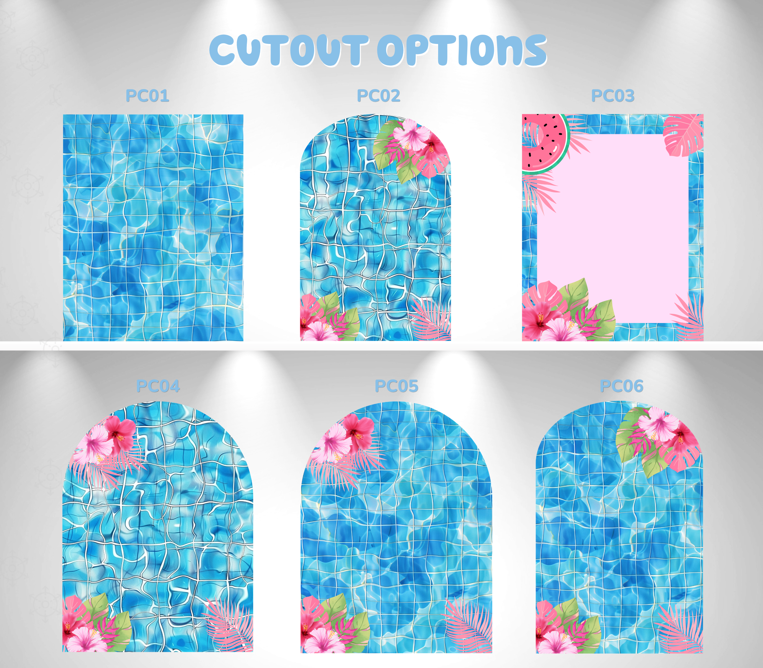 Personalized Blue Puppy Pool Party Backdrop & Cutouts | Summer Birthday Party Decorations