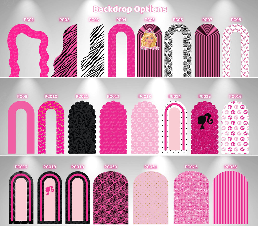Pink Fashion Doll Birthday Backdrop & Cutouts Set | Personalized Glam Girls Party Decorations