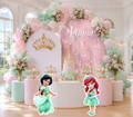 Royal Princess Birthday Backdrop & Cutouts | Personalized Pastel Princess Party Decorations