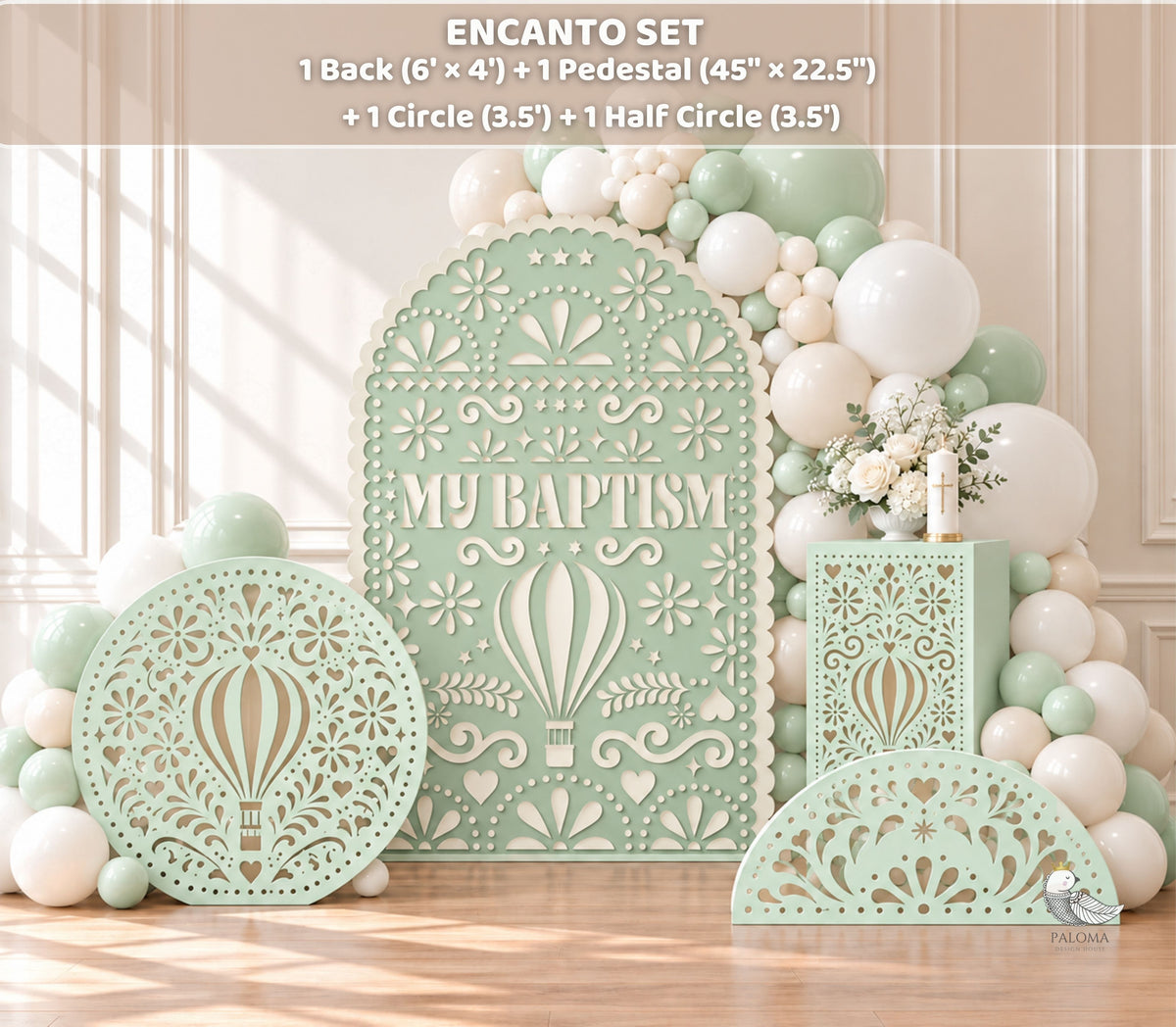 Papel Picado Backdrop Sets for Baptism, First Birthday & Gender Reveal