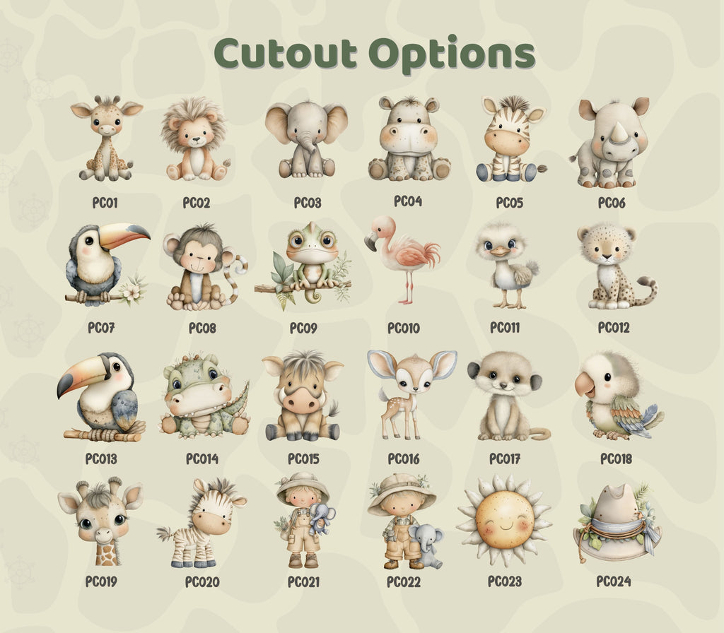 Cute Safari Animal Cutouts & Backdrops Birthday Decor Custom Safari Baby Shower