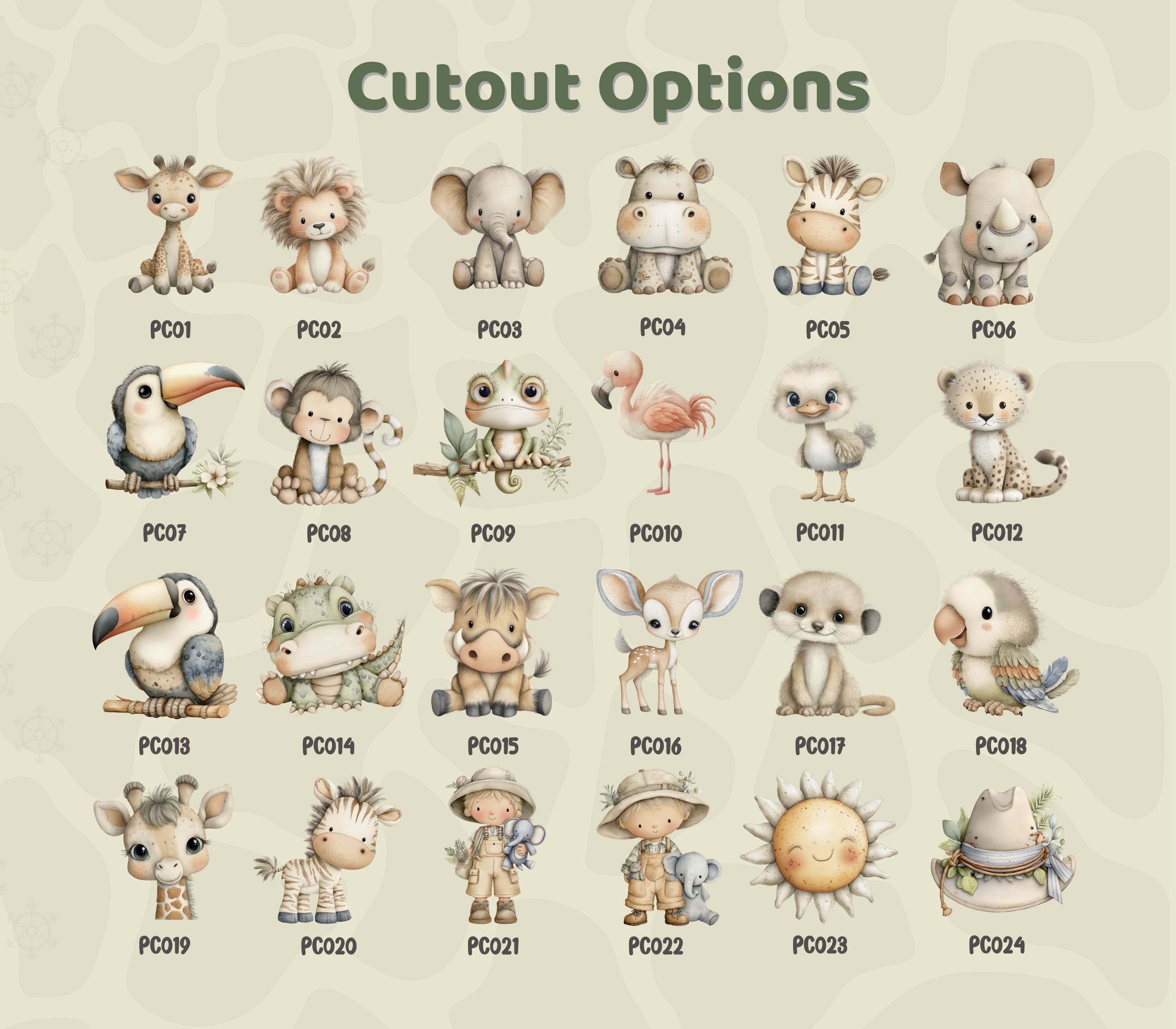 Cute Safari Animal Cutouts & Backdrops Birthday Decor Custom Safari Baby Shower