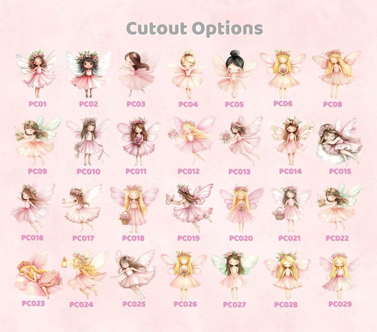 Personalized Pink Fairy Birthday Backdrop & Cutouts Set | Enchanted First Birthday Decorations