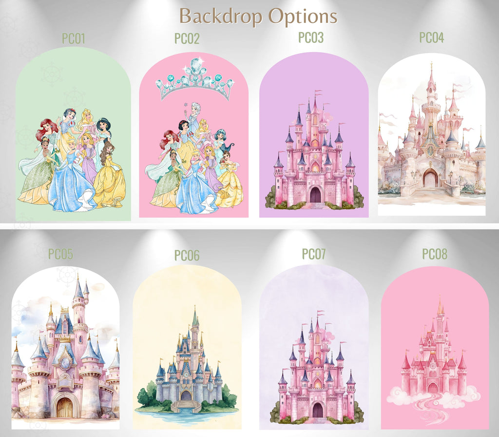 Personalized Princess Birthday Backdrop & Cutouts Set | Luxury Pastel Party Decorations
