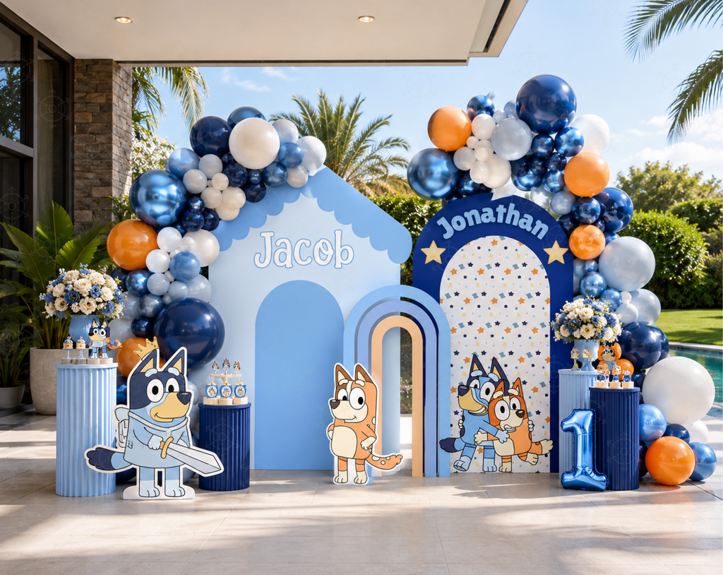 Bluey Birthday Backdrops, Cutouts & Yard Signs | Personalized Party Decorations