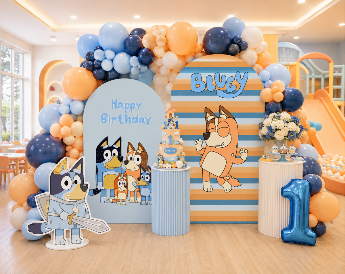 Bluey Birthday Backdrops, Cutouts & Yard Signs | Personalized Party Decorations