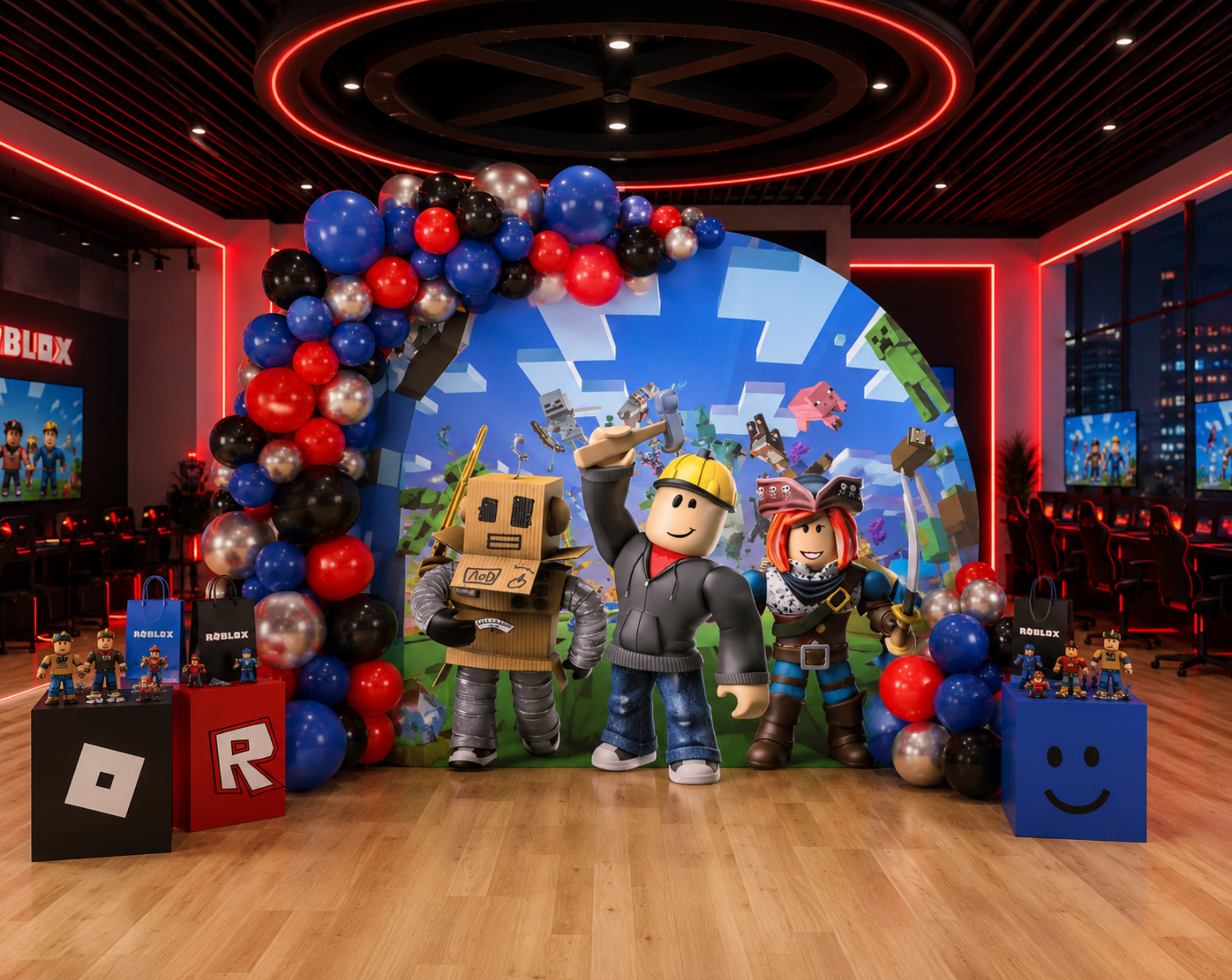 Block Game Birthday Backdrop & Cutouts | Personalized Gamer Party Decorations