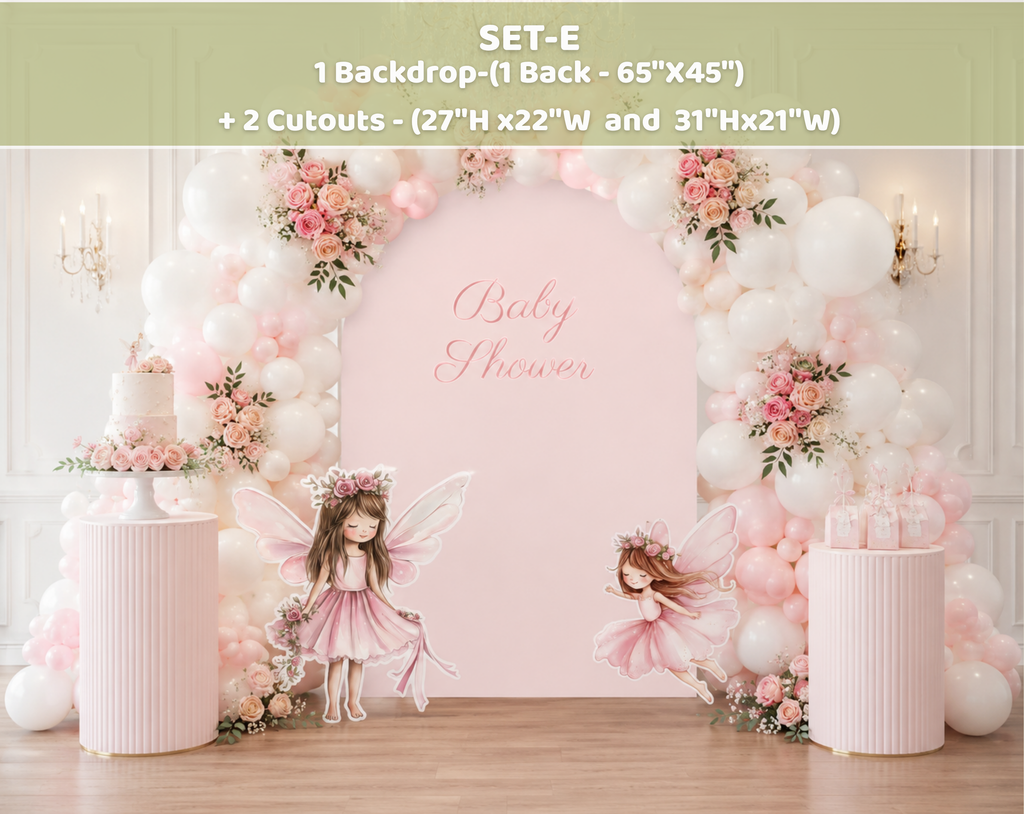 Magical Fairy Garden Birthday Backdrop & Cutouts | Personalized Fairy Party Decorations