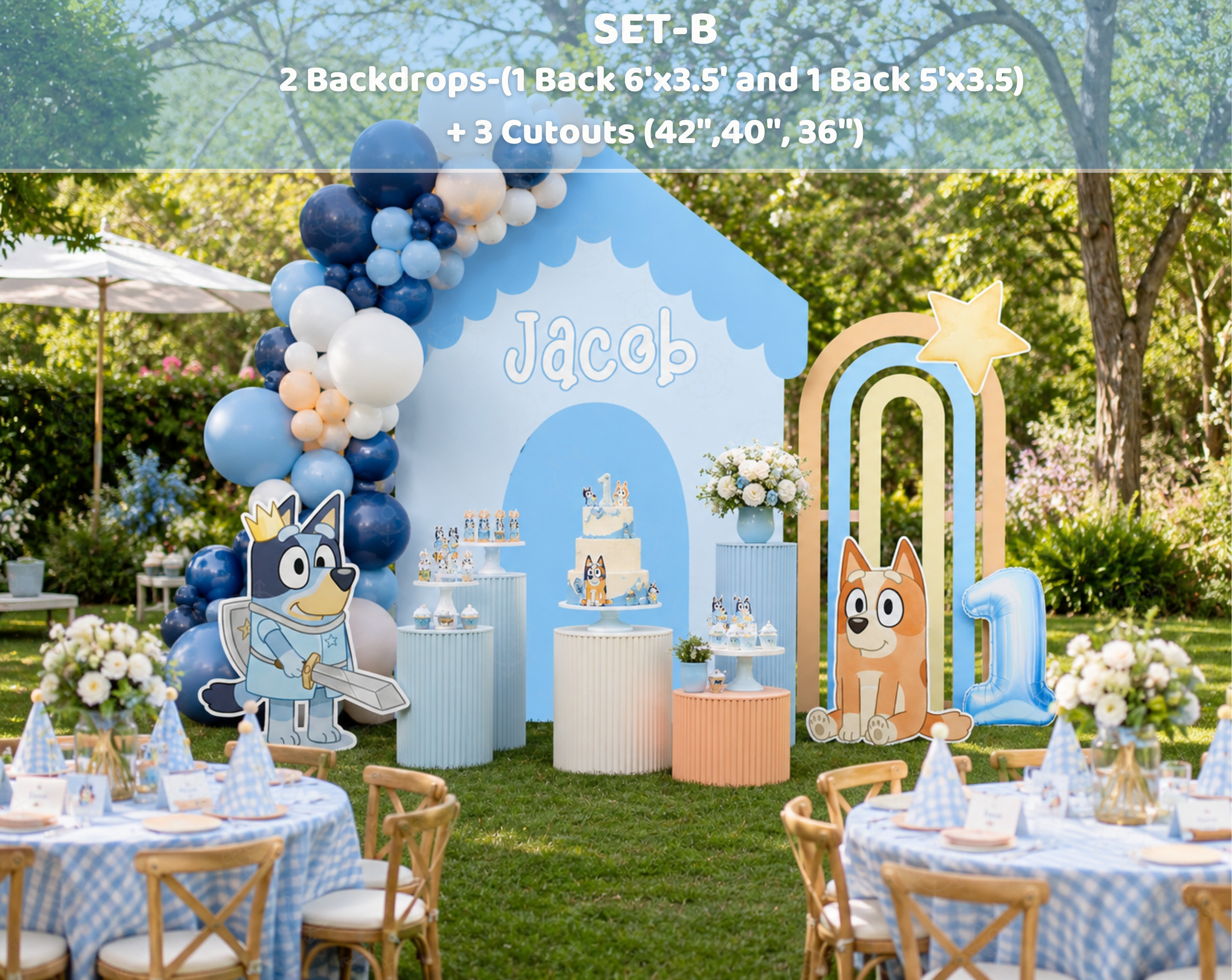 Bluey Birthday Backdrops, Cutouts & Yard Signs | Personalized Party Decorations