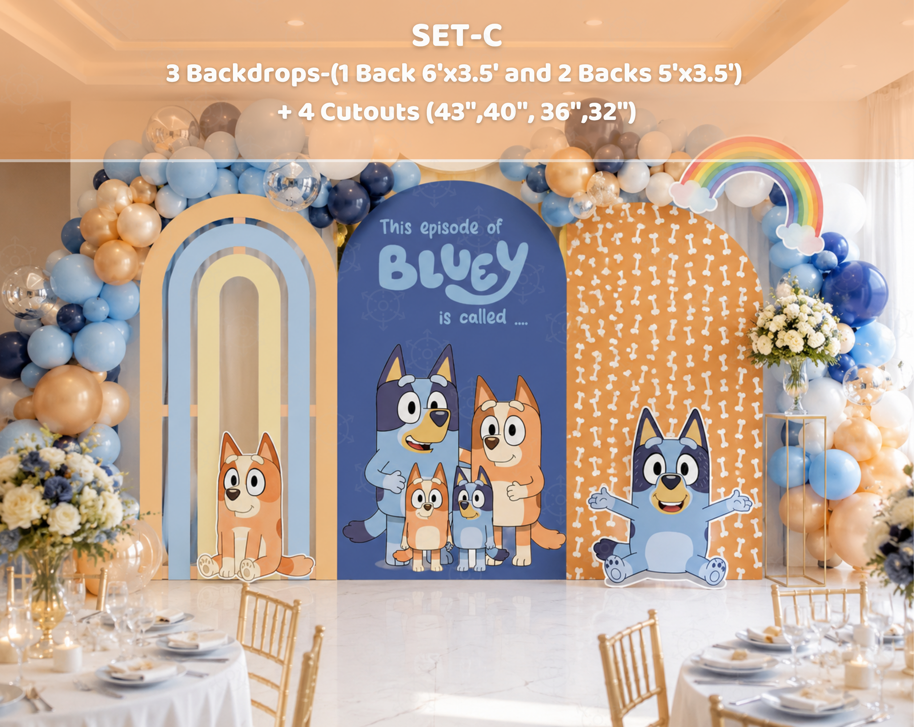 Bluey Birthday Backdrops, Cutouts & Yard Signs | Personalized Party Decorations