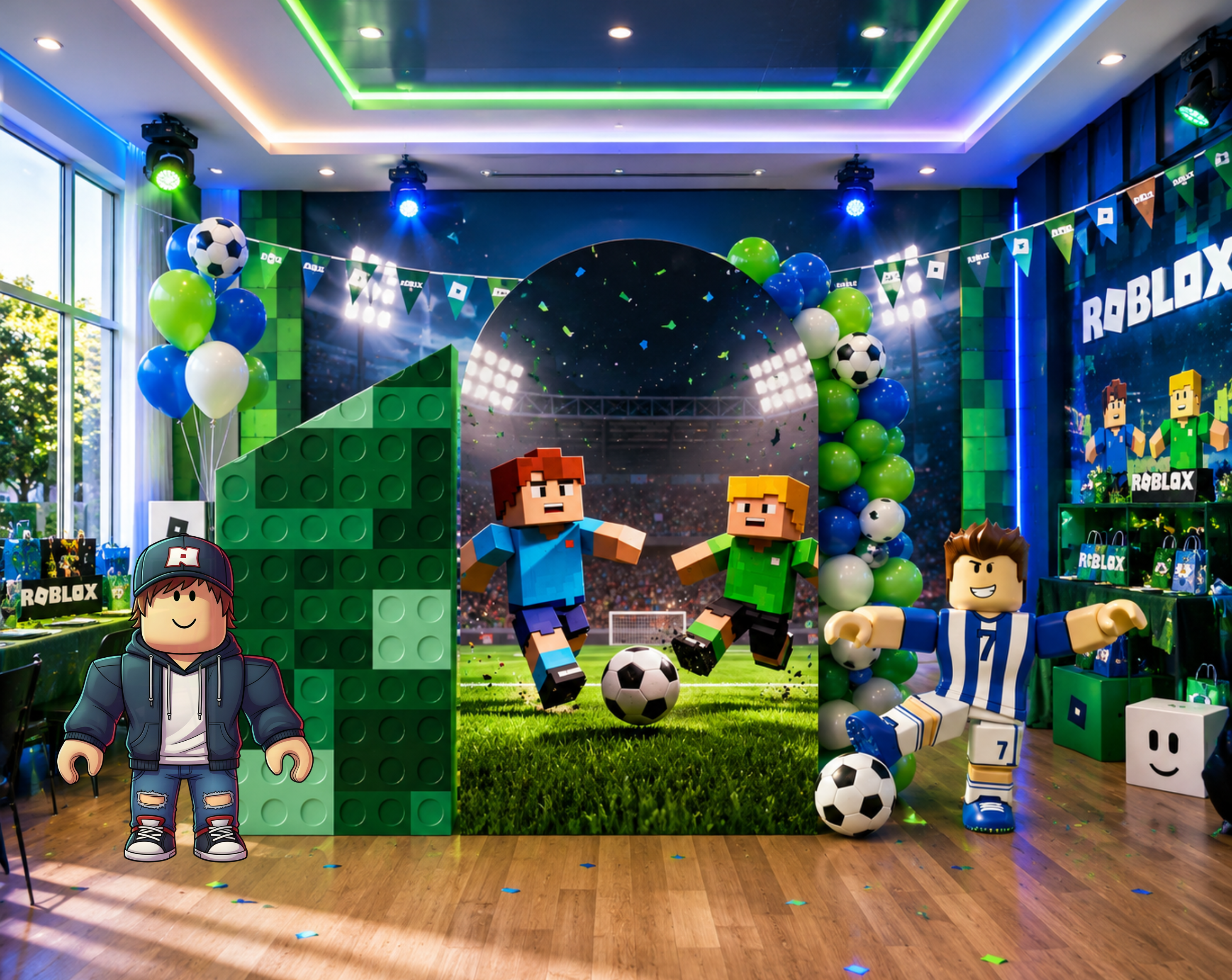 Block Game Birthday Backdrop & Cutouts | Personalized Gamer Party Decorations