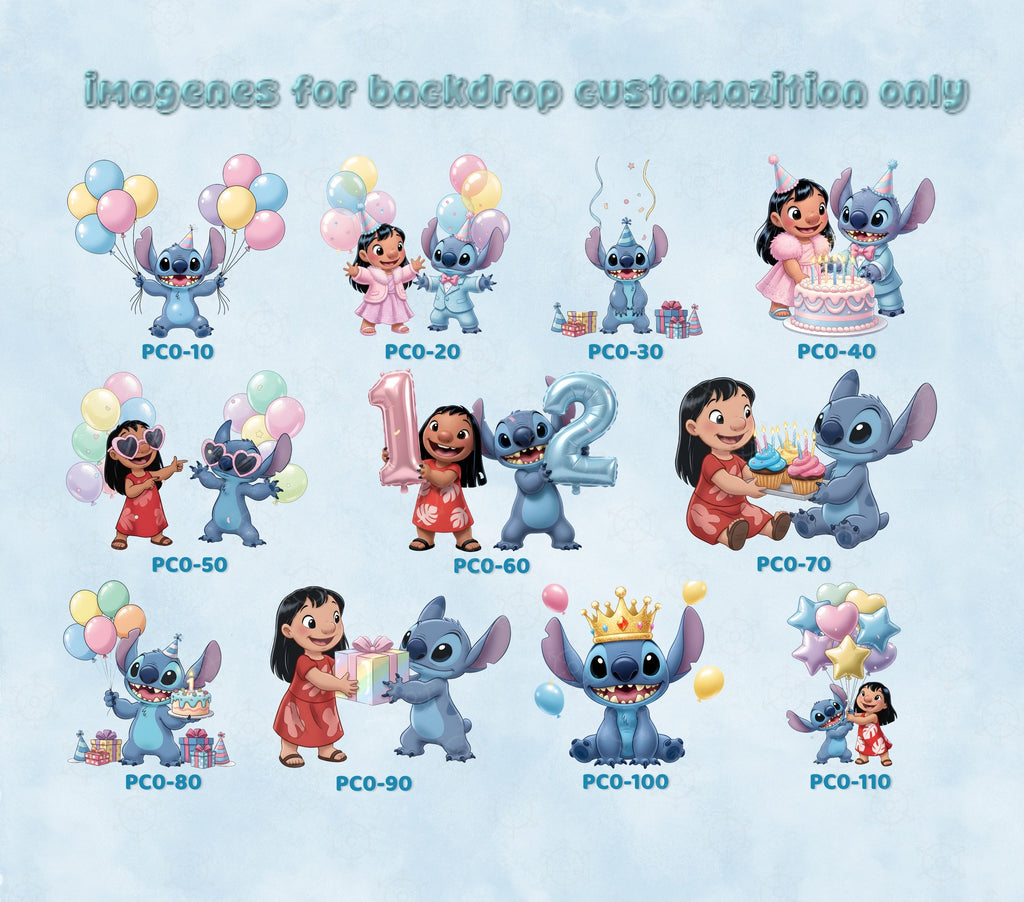 Personalized Blue Alien Birthday Backdrop & Cutouts Set | Hawaii Party Decorations
