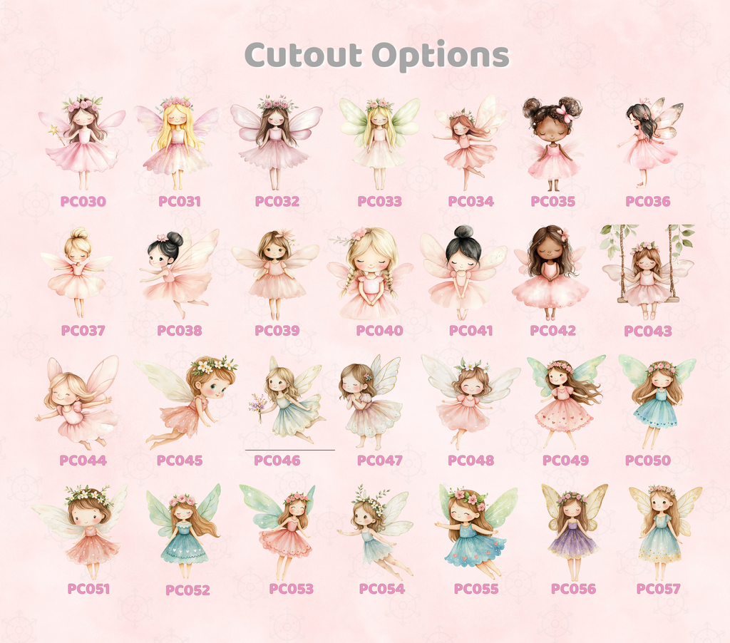 Personalized Pink Fairy Birthday Backdrop & Cutouts Set | Enchanted First Birthday Decorations