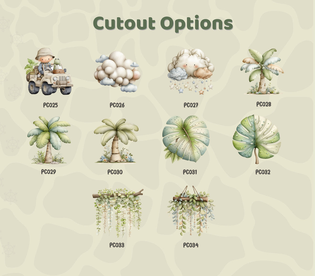 Cute Safari Animal Cutouts & Backdrops Birthday Decor Custom Safari Baby Shower