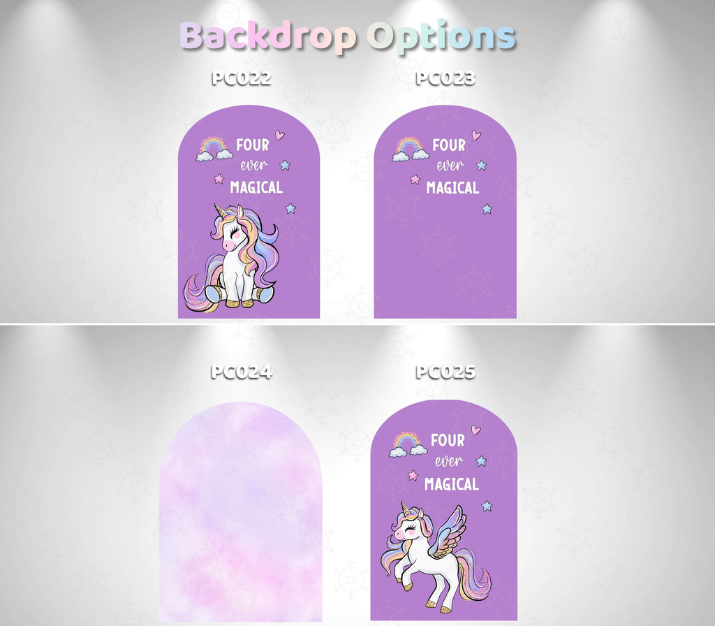 Personalized Unicorn Birthday Backdrop & Cutouts Set | Pink Pastel Party Decorations