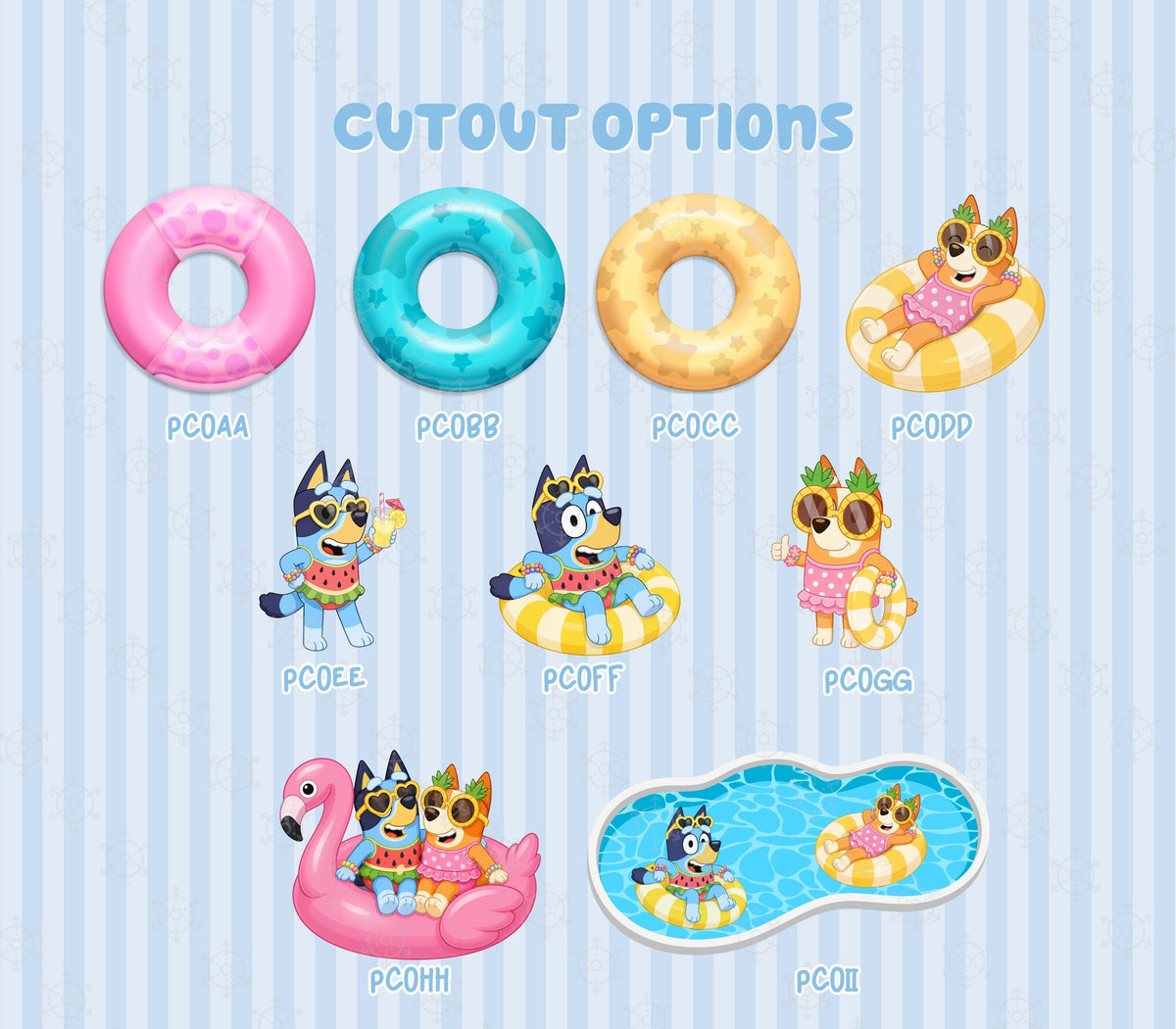 Personalized Summer Pool Party Backdrop & Cutouts Set | Kids Birthday Decorations