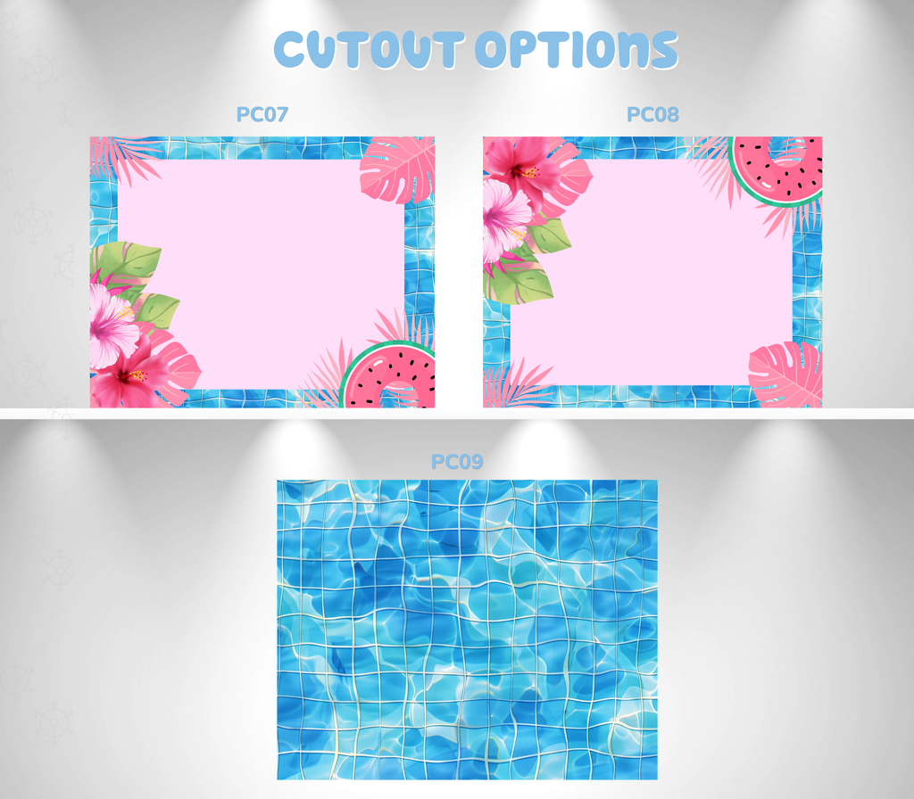 Personalized Blue Puppy Pool Party Backdrop & Cutouts | Summer Birthday Party Decorations