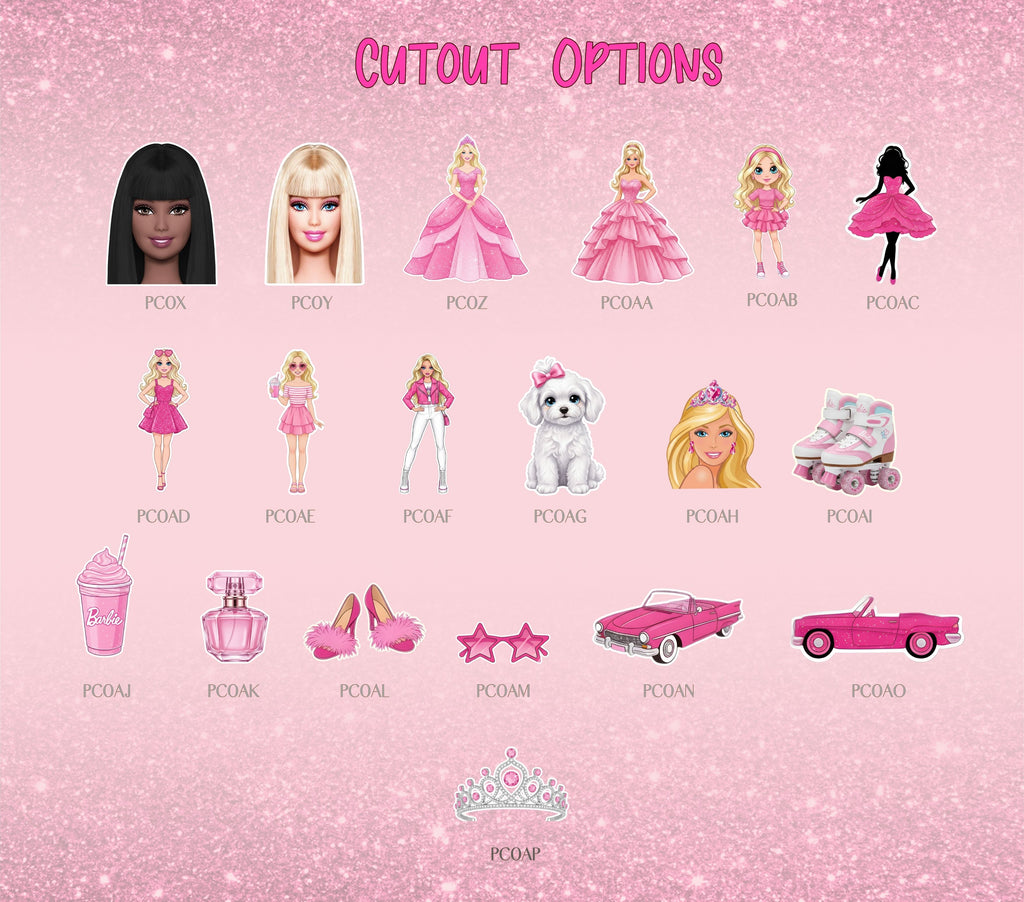Pink Fashion Doll Birthday Backdrop & Cutouts Set | Personalized Glam Girls Party Decorations