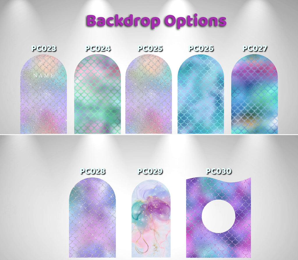 Personalized Mermaid Birthday Backdrop & Cutouts Set | Under the Sea Party Decorations