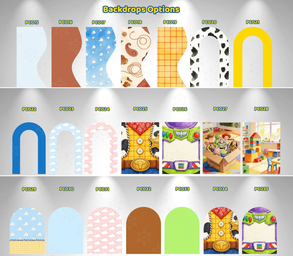 Western Toy Birthday Backdrop & Cutouts | Little Roundup Party Decor