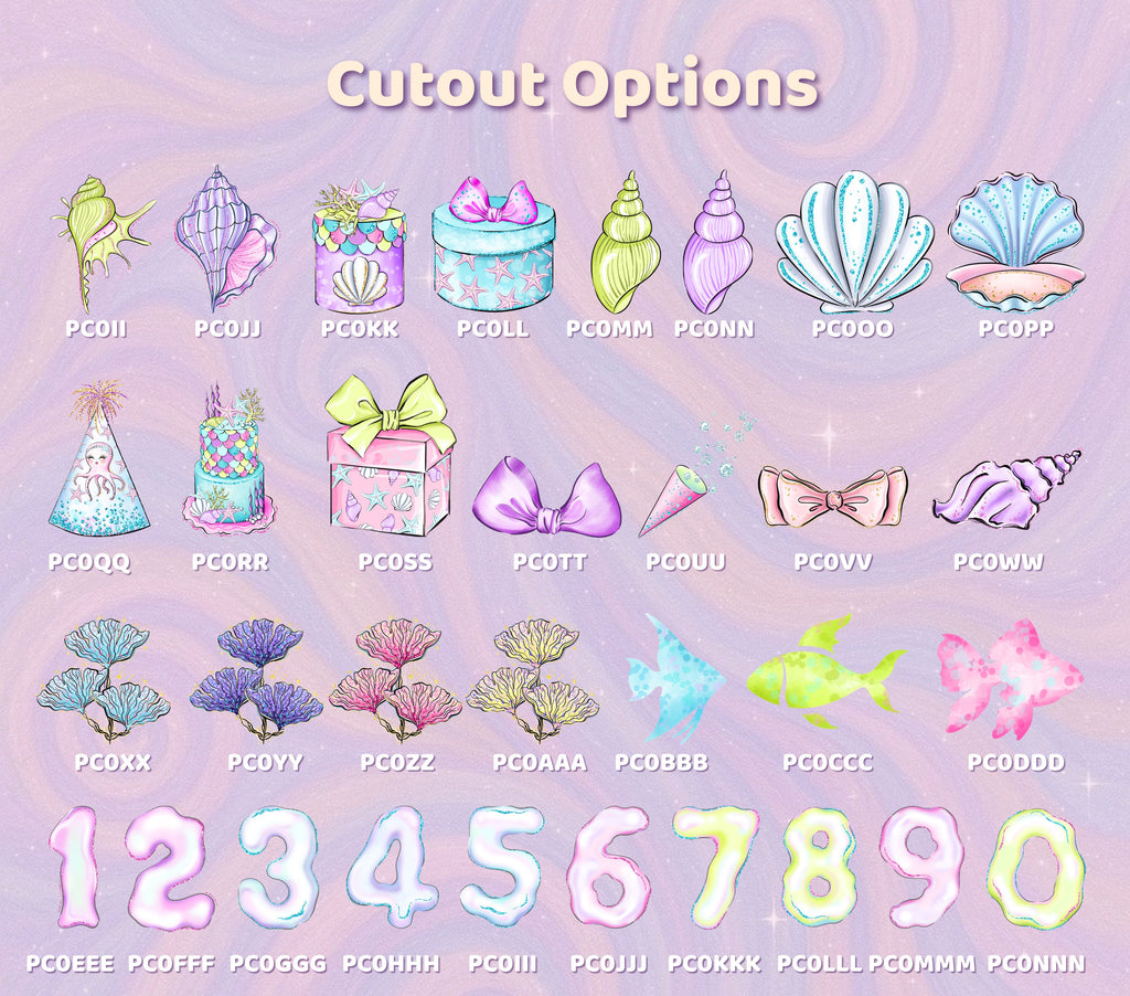 Personalized Mermaid Birthday Backdrop & Cutouts Set | Under the Sea Party Decorations