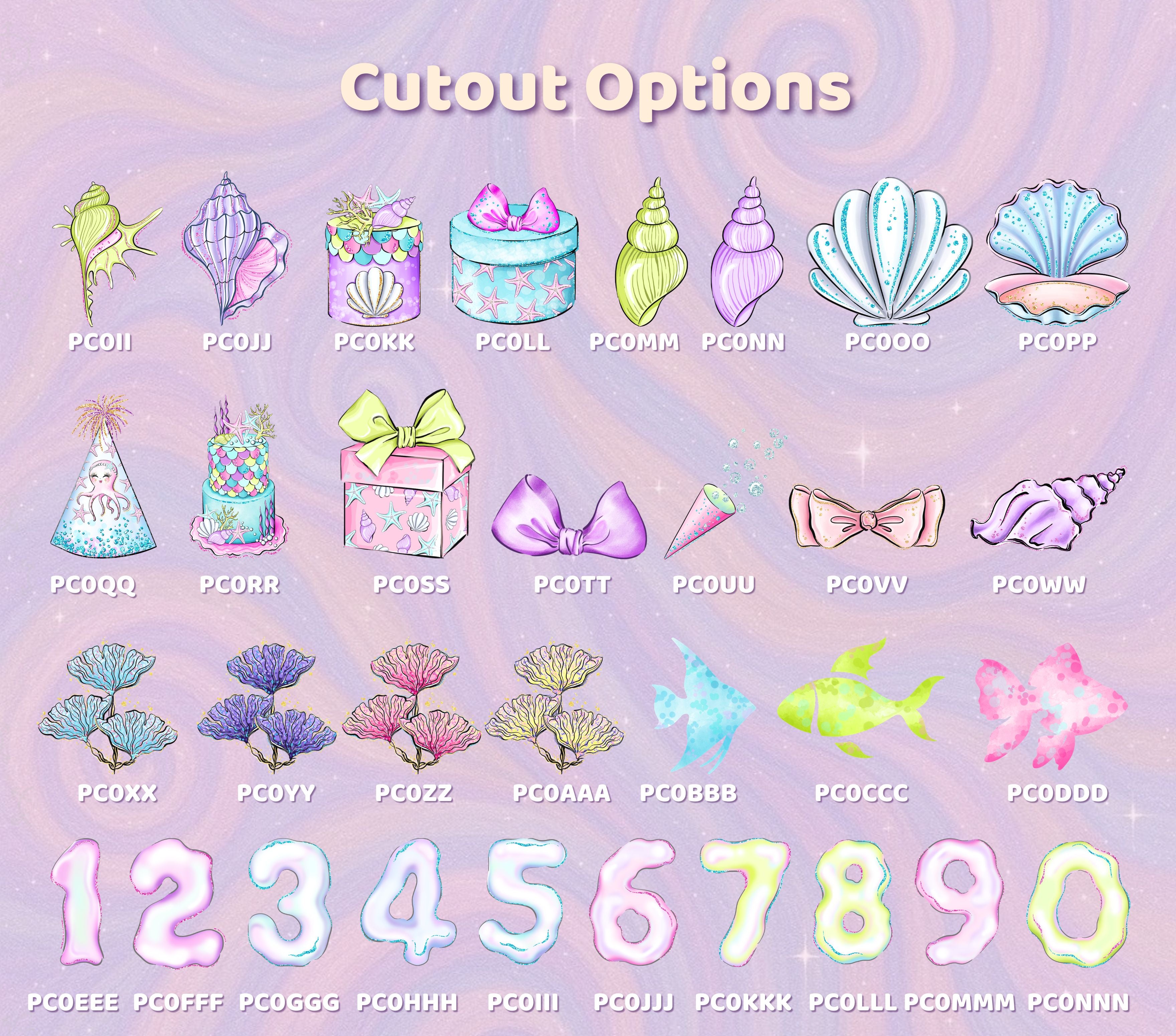 Personalized Mermaid Birthday Backdrop & Cutouts Set | Under the Sea Party Decorations