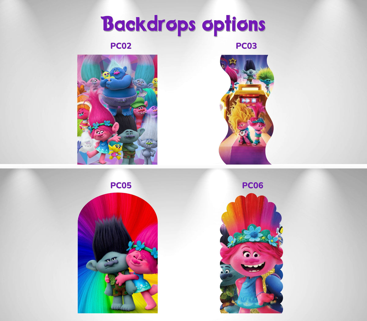 Personalized Rainbow Hair Cartoon Birthday Backdrop & Cutouts Set | Colorful Kids Party Decorations