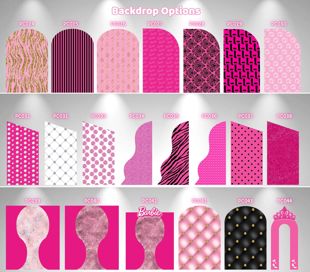 Pink Fashion Doll Birthday Backdrop & Cutouts Set | Personalized Glam Girls Party Decorations