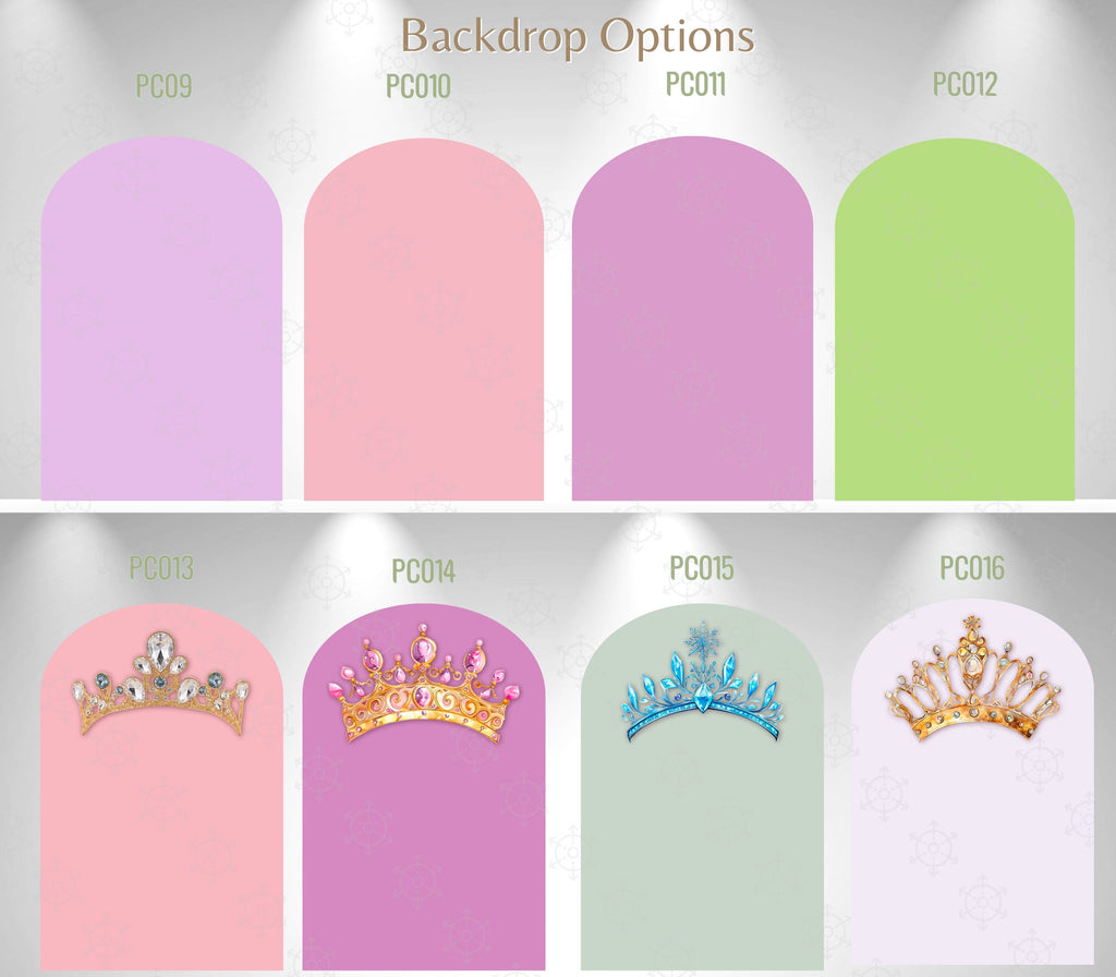 Personalized Princess Birthday Backdrop & Cutouts Set | Luxury Pastel Party Decorations
