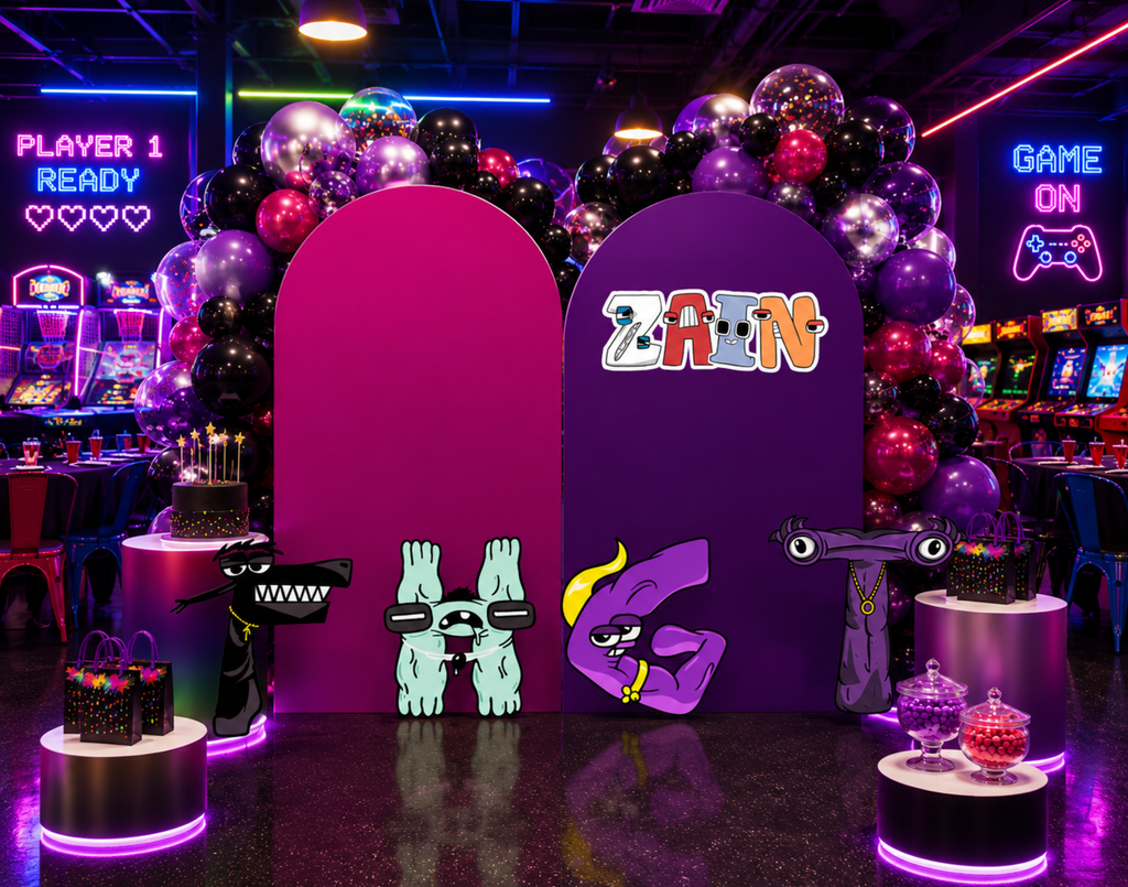 Custom Alphabet Lore Birthday Backdrop & Character Cutouts | Personalized Kids Party Decorations