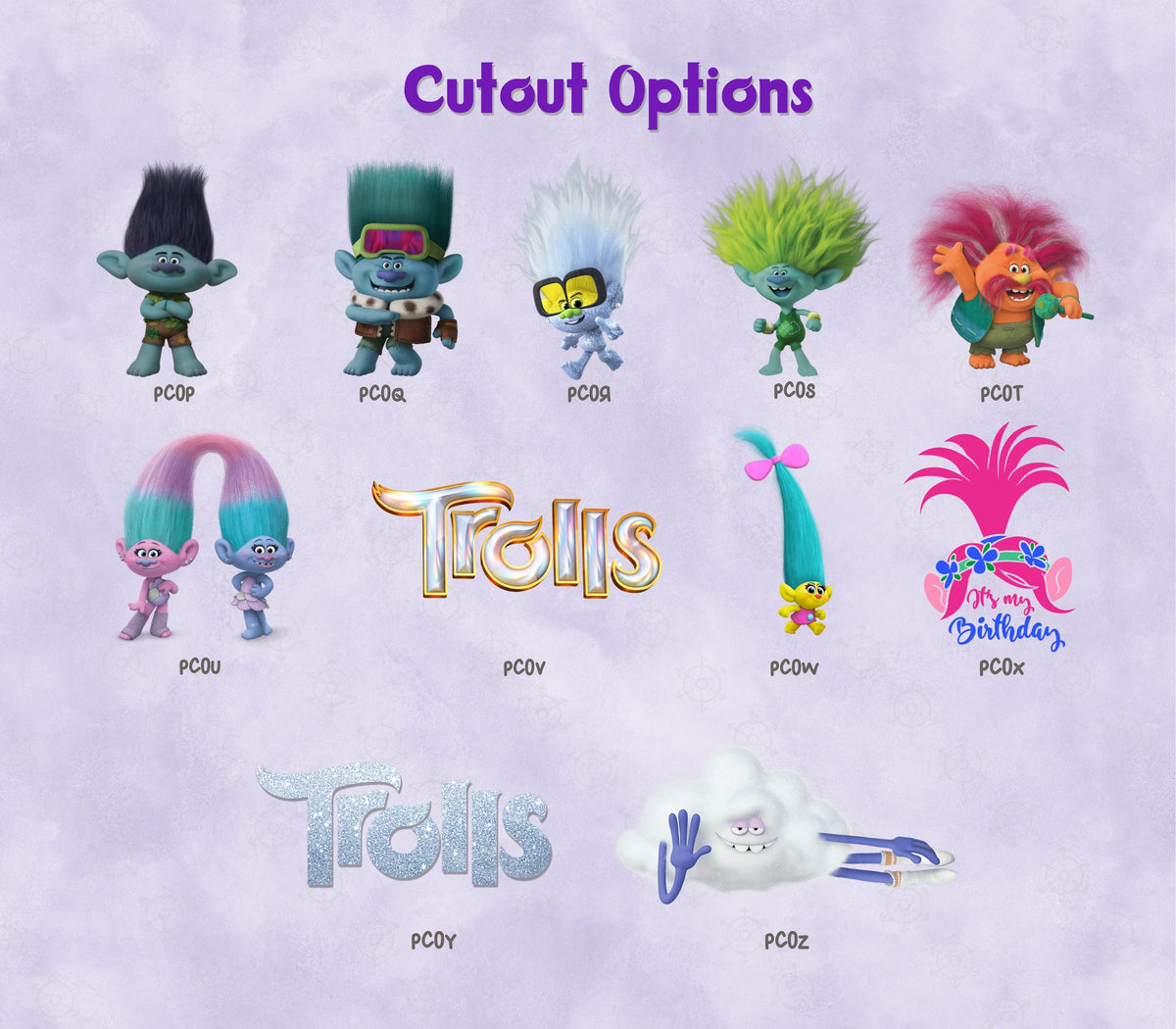 Personalized Rainbow Hair Cartoon Birthday Backdrop & Cutouts Set | Colorful Kids Party Decorations