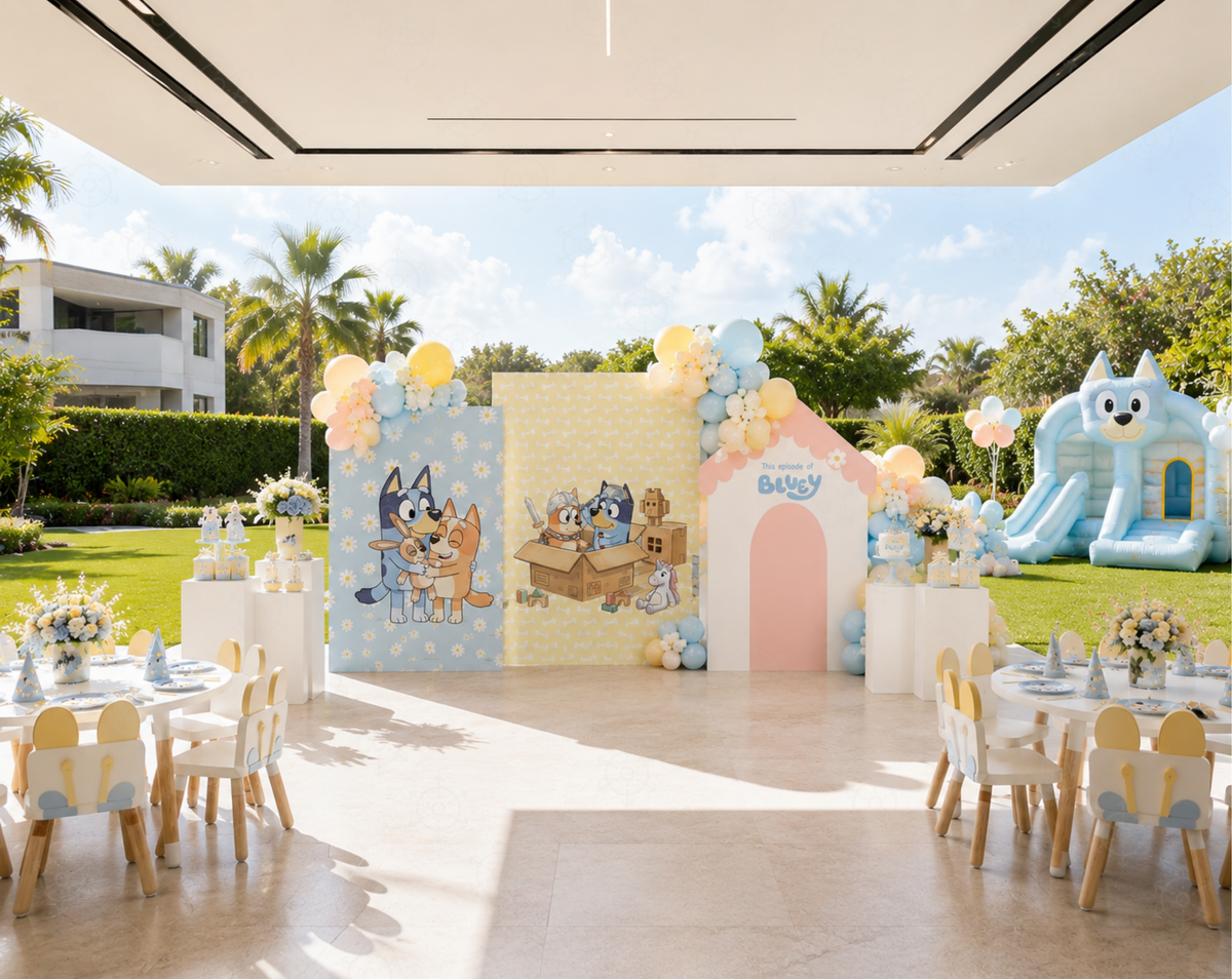 Bluey Birthday Backdrops, Cutouts & Yard Signs | Personalized Party Decorations