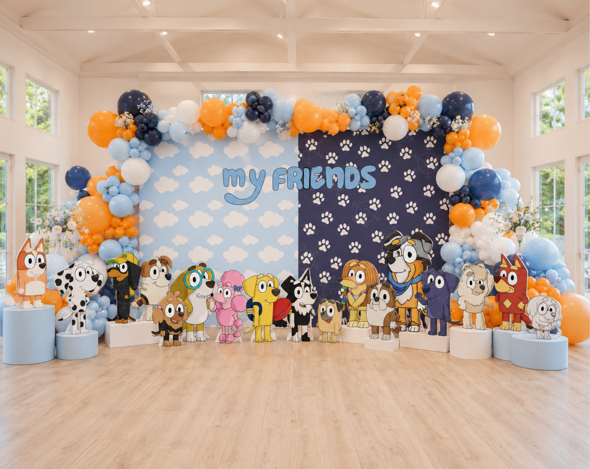 Bluey Birthday Backdrops, Cutouts & Yard Signs | Personalized Party Decorations