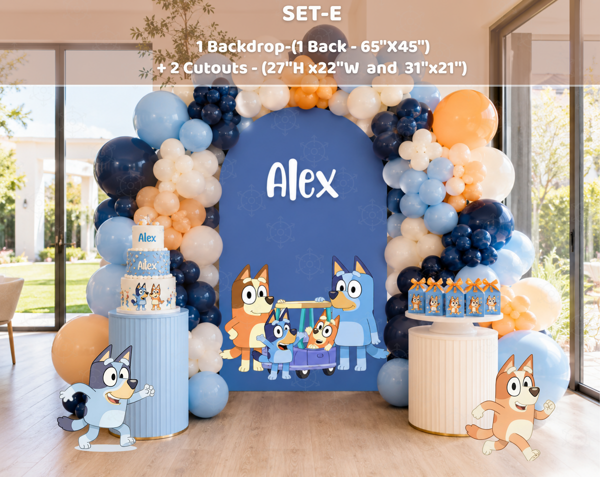 Bluey Birthday Backdrops, Cutouts & Yard Signs | Personalized Party Decorations