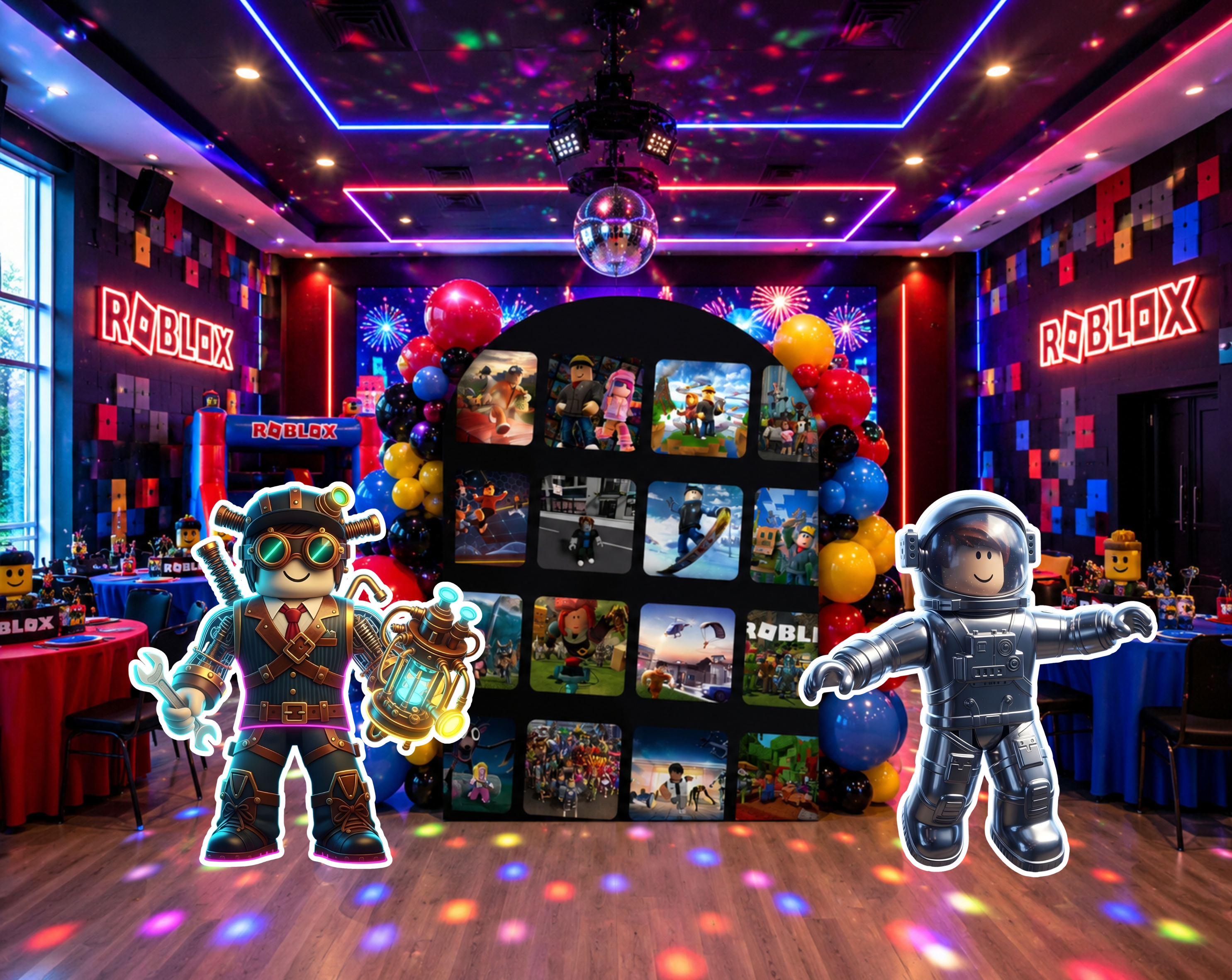 Block Game Birthday Backdrop & Cutouts | Personalized Gamer Party Decorations