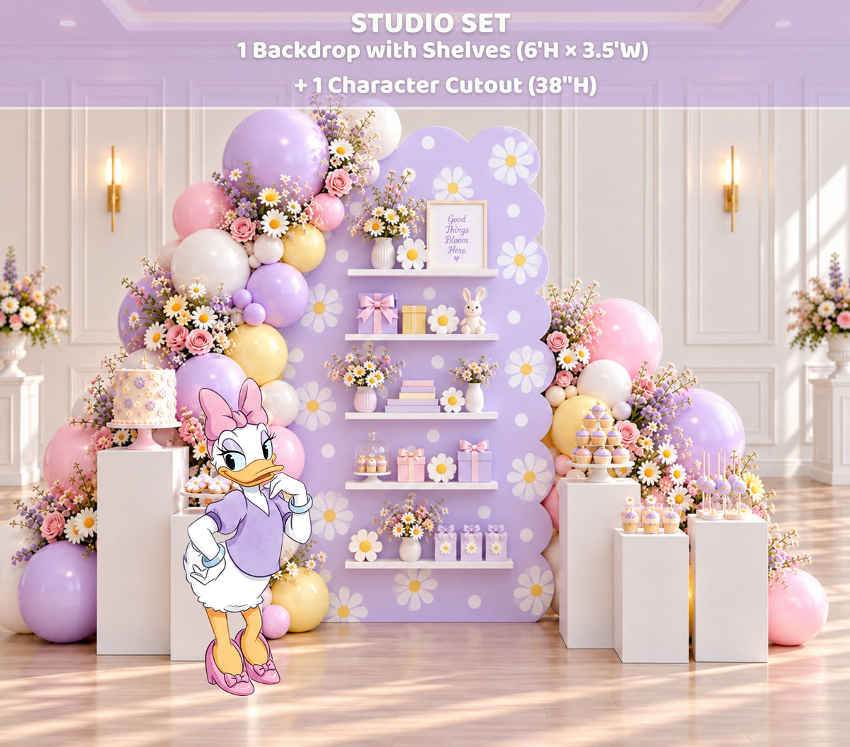 Bow-Tique Birthday Backdrop & Cutouts | Pink Bow Party Decor