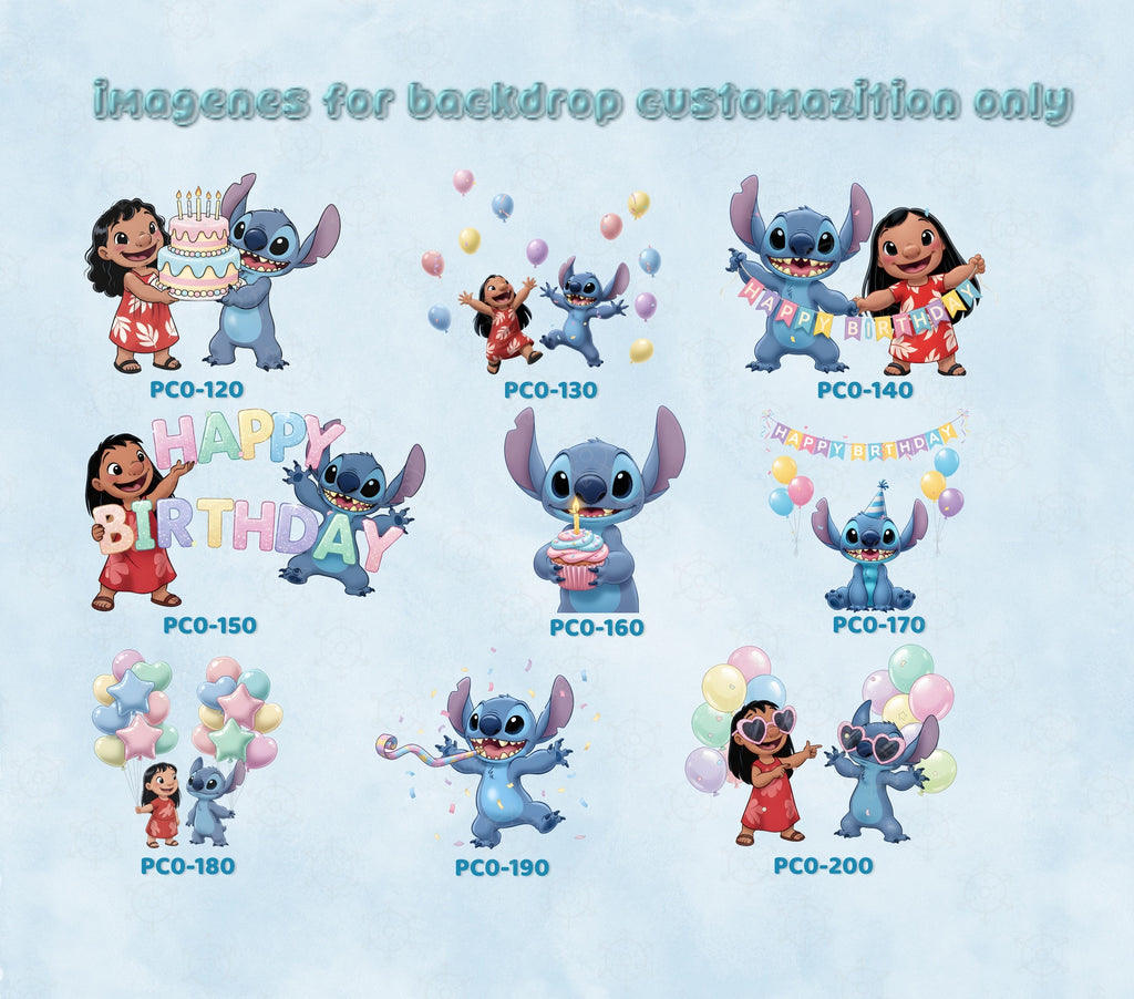 Personalized Blue Alien Birthday Backdrop & Cutouts Set | Hawaii Party Decorations