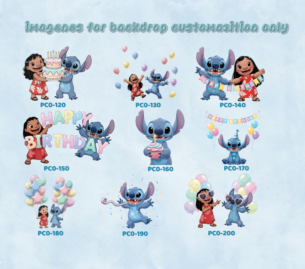 Personalized Blue Alien Birthday Backdrop & Cutouts Set | Hawaii Party Decorations