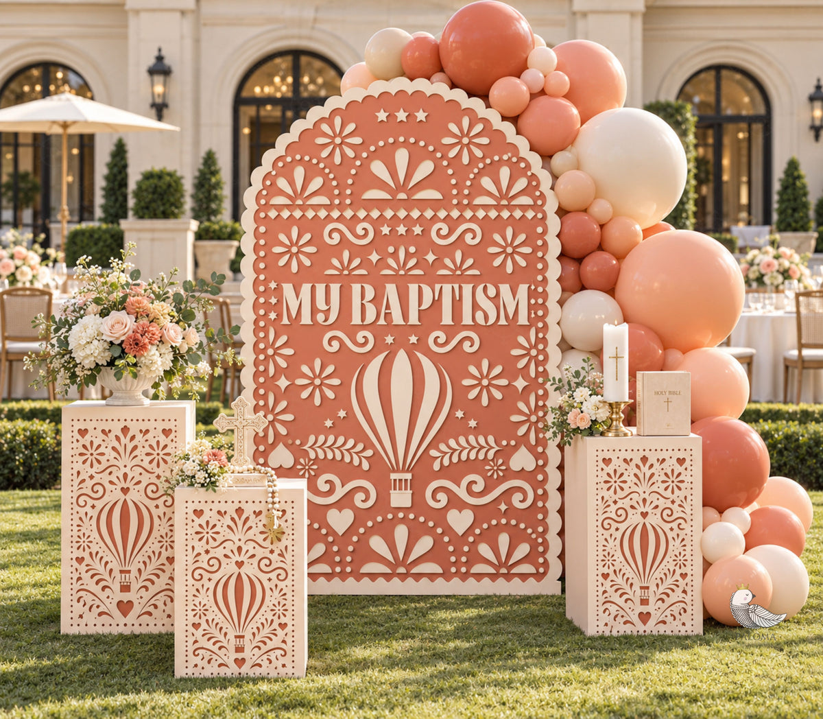 Papel Picado Backdrop Sets for Baptism, First Birthday & Gender Reveal