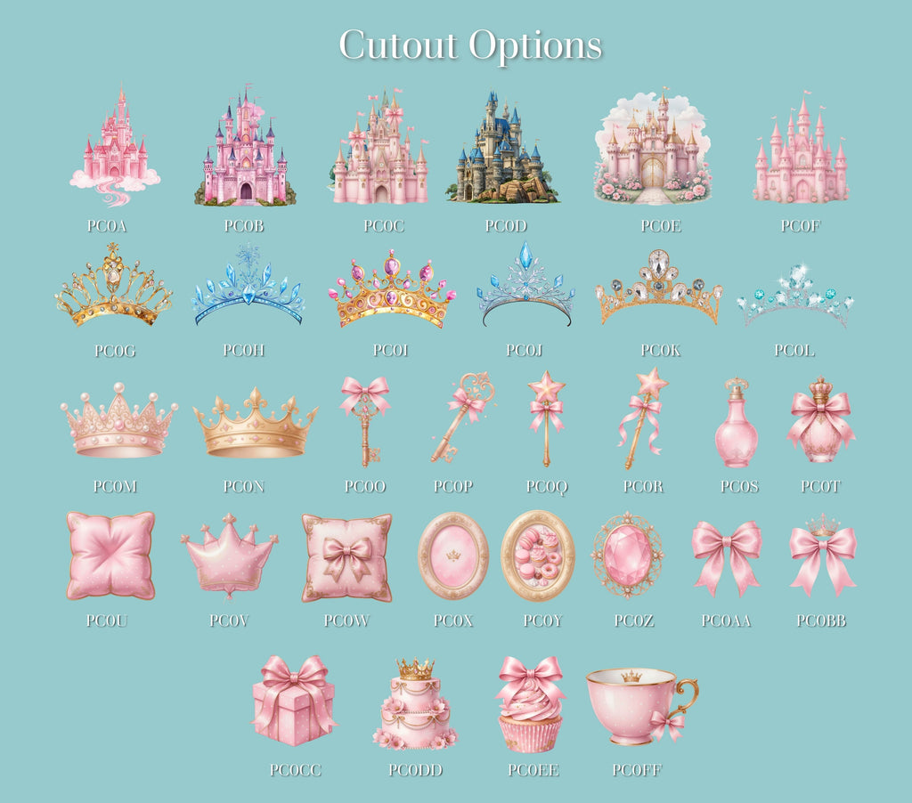 Personalized Princess Birthday Backdrop & Cutouts Set | Luxury Pastel Party Decorations