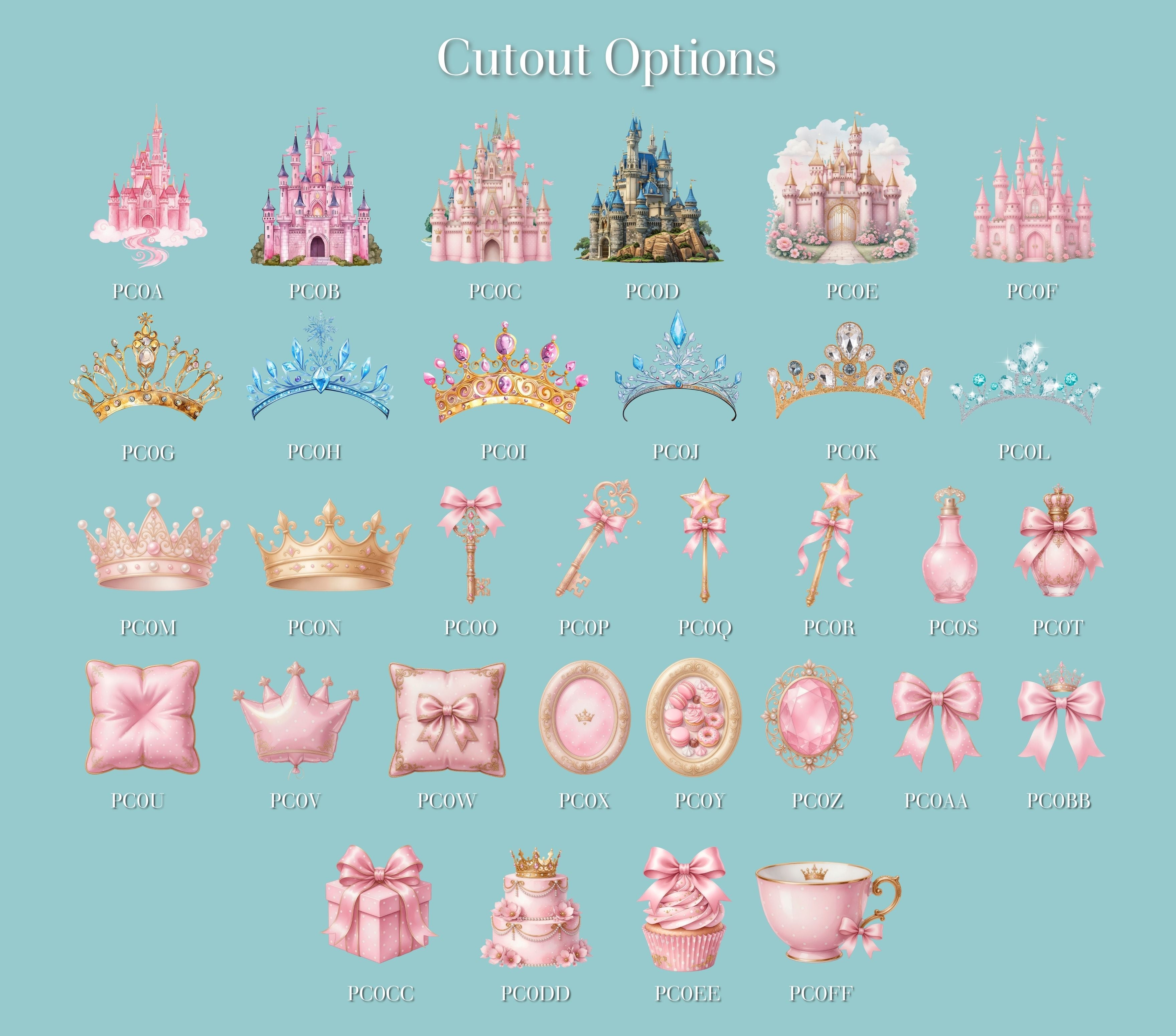 Personalized Princess Birthday Backdrop & Cutouts Set | Luxury Pastel Party Decorations
