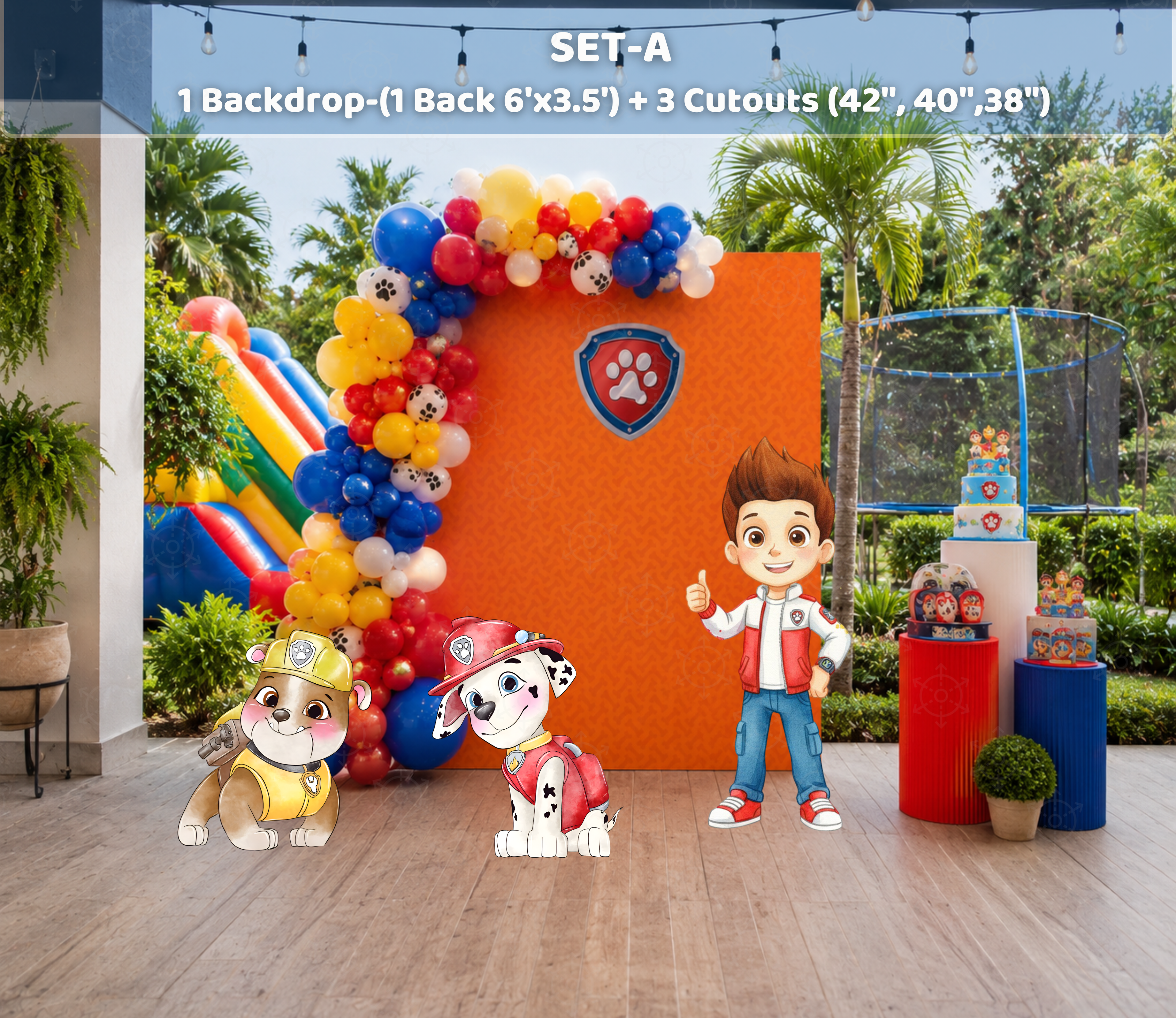 Puppy Rescue Birthday Backdrop & Cutouts | Personalized Dog Theme Kids Party Decorations
