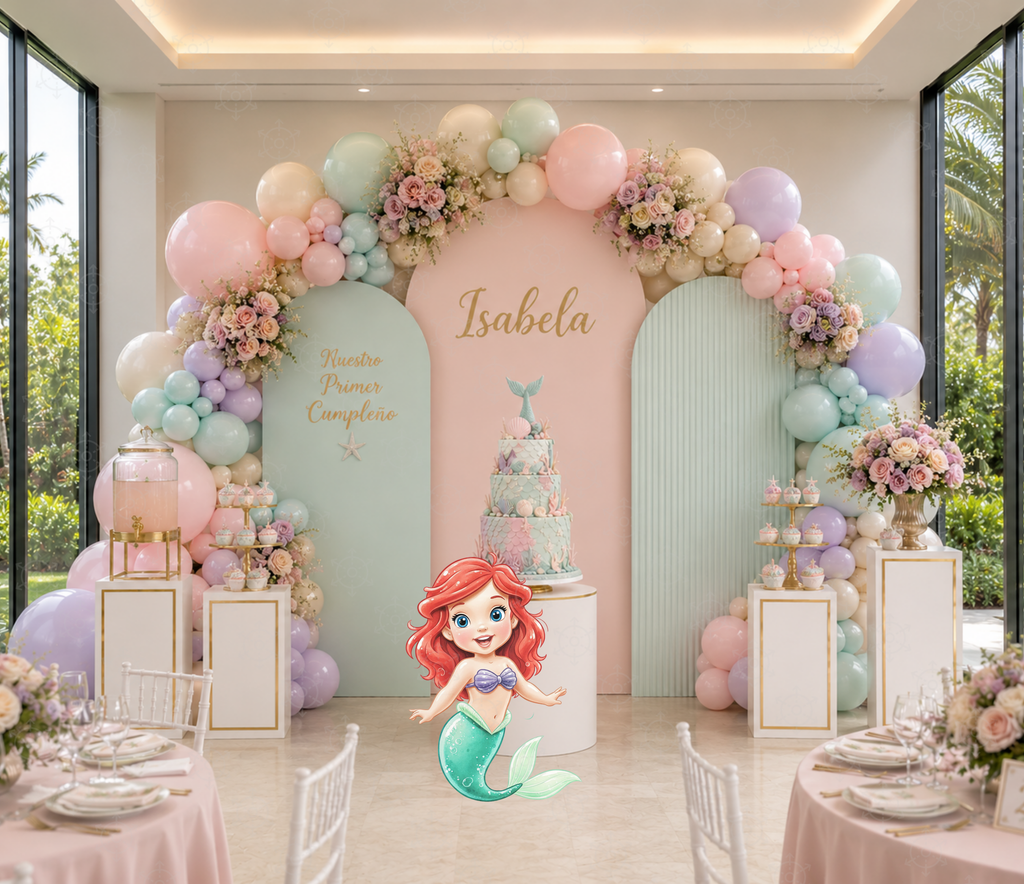 Baby Princess Birthday Backdrop & Cutouts | Personalized Royal Baby Shower Party Decorations